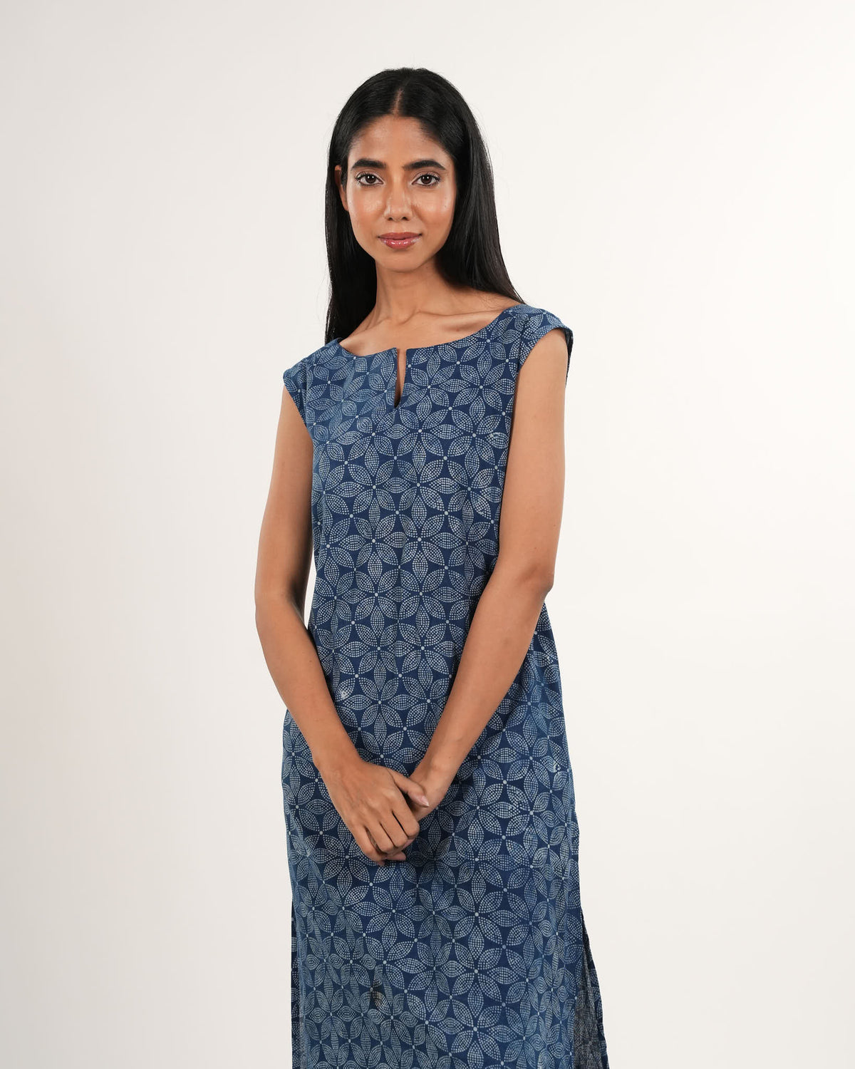 Indigo Floral 2-Piece Kurta Set | Handblock Printed | Neelmii
