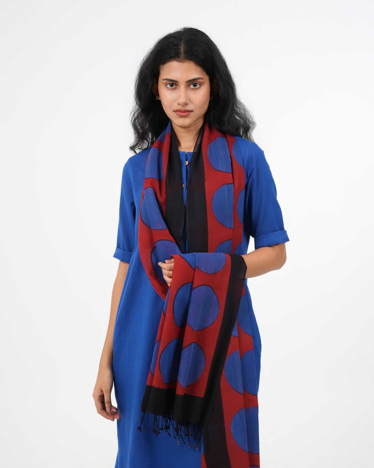 Royal Blue Cotton 3 Piece Kurta Set (3/4 sleeves)