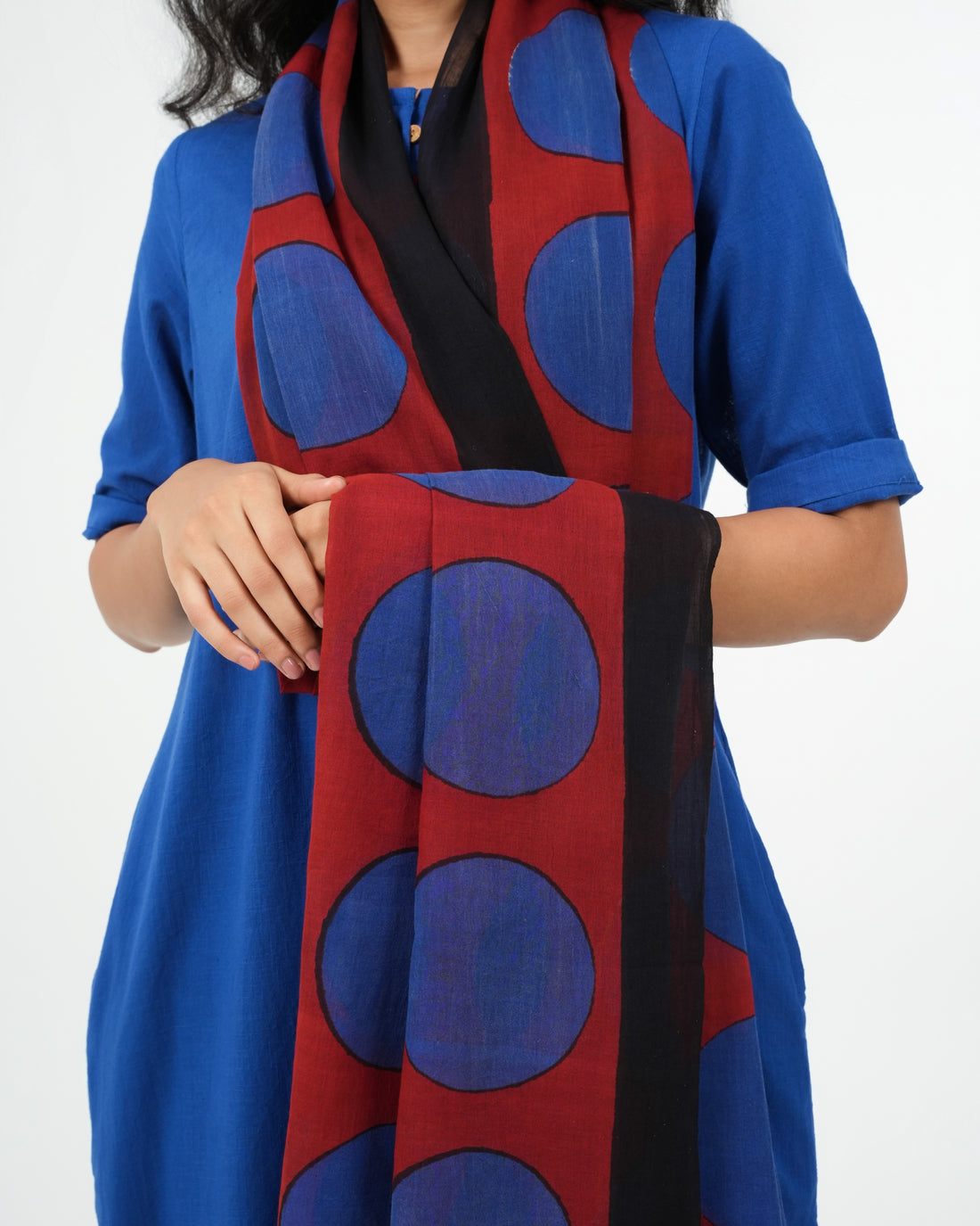 Royal Blue Cotton 3 Piece Kurta Set (3/4 sleeves)