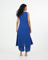 Royal Blue Cotton Kurta (sleeveless)