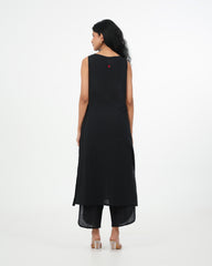 Black Kurta with Brown/Grey Dupatta (sleeveless)