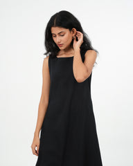Black Kurta with Brown/Grey Dupatta (sleeveless)