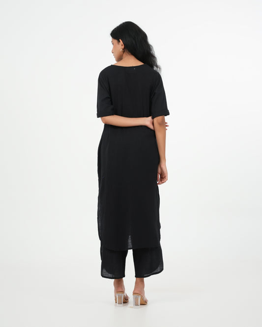 Black Kurta (3/4 sleeves)