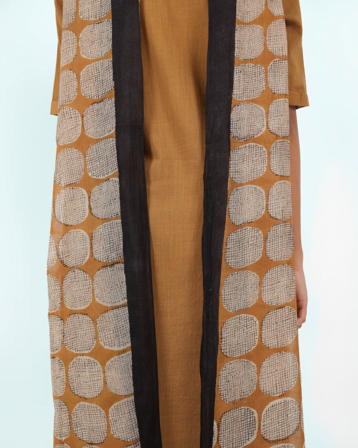 Olive Yellow 3 Piece Cotton Kurta Set (3/4 Sleeves)