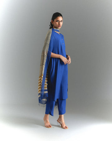 Royal Blue Cotton 3 Piece Kurta (3/4 sleeves)