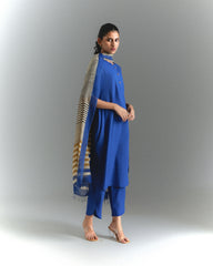 Royal Blue Cotton Kurta (3/4 sleeves)